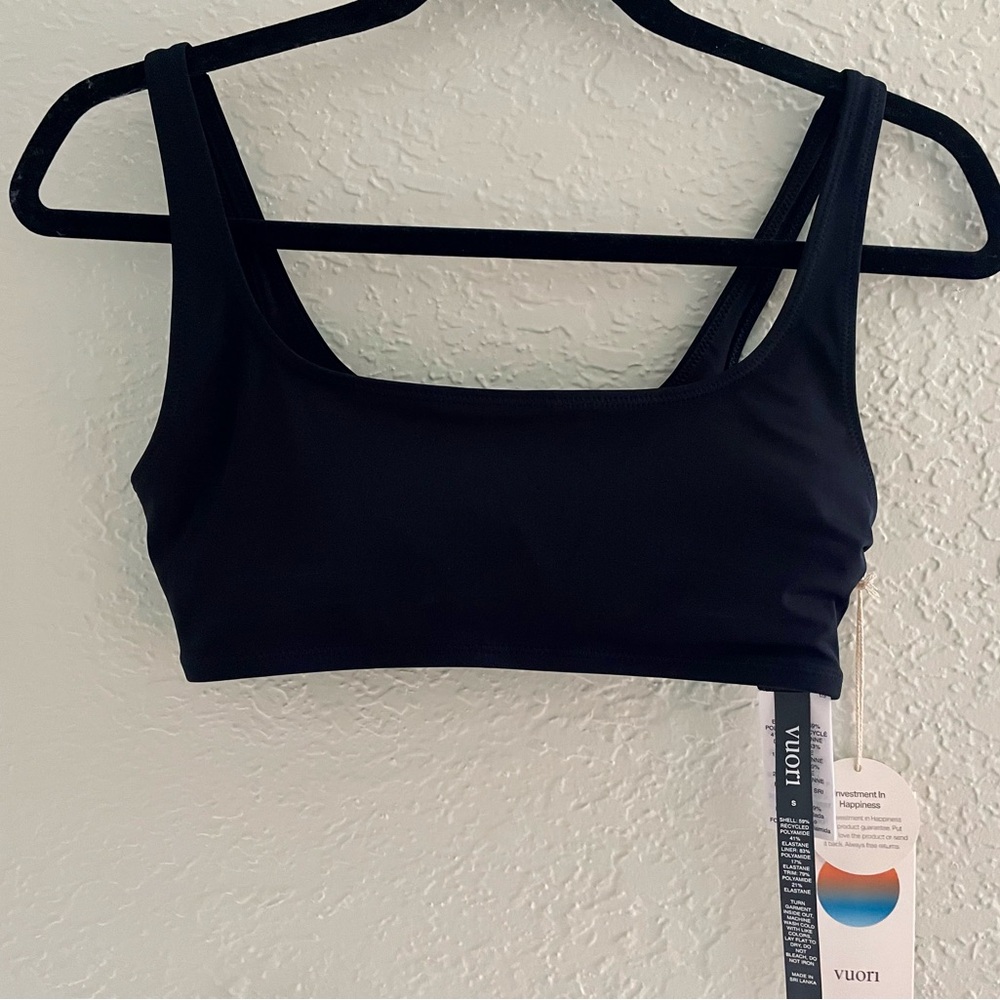 Vuori Women’s Encinitas Bikini Swim Top, Black, Small
